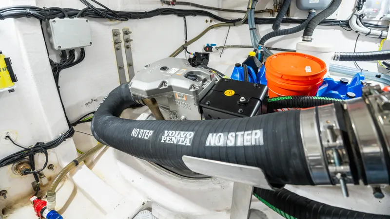  Yacht Photos Pics Engine room of 2021 Pardo Yachts P43 with Volvo Penta components.