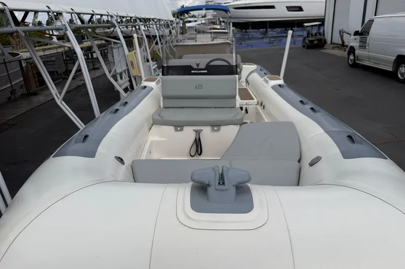  Yacht Photos Pics 2023 Williams Jet Tenders Dieseljet 625 boat interior, docked at a marina.