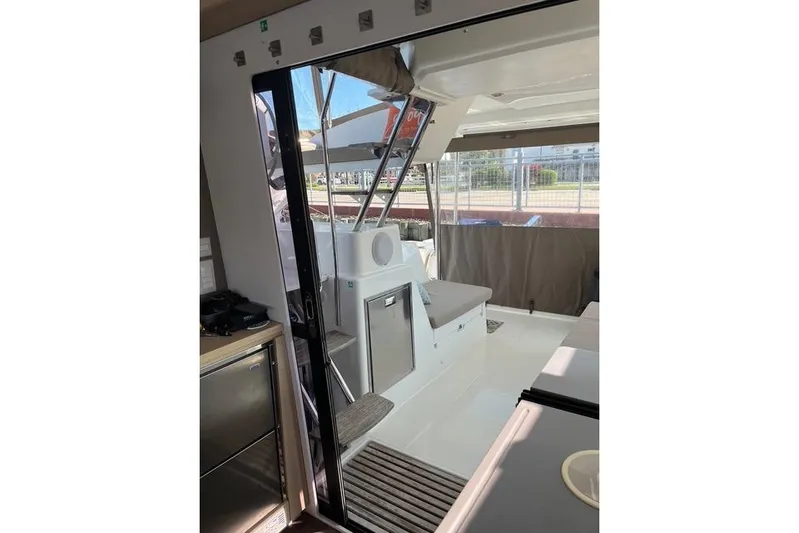 Akua Yacht Photos Pics Interior view of 2018 Fountaine Pajot Helia 44 Evolution catamaran, featuring sleek design and modern amenities.
