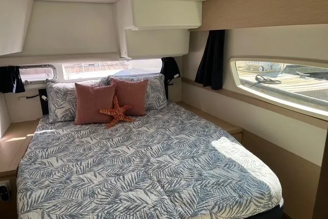 Akua Yacht Photos Pics Luxurious cabin interior of 2018 Fountaine Pajot Helia 44 Evolution catamaran.