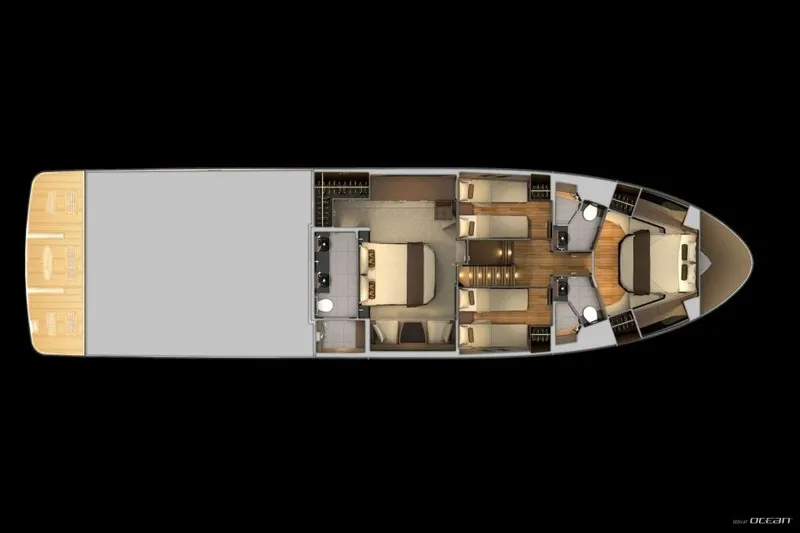  Yacht Photos Pics 2017 Sea Ray L650 Fly yacht interior layout with bedrooms and living areas.