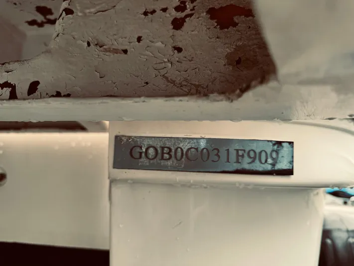  Yacht Photos Pics VIN plate of a 2009 Azimut Atlantis 50 boat.