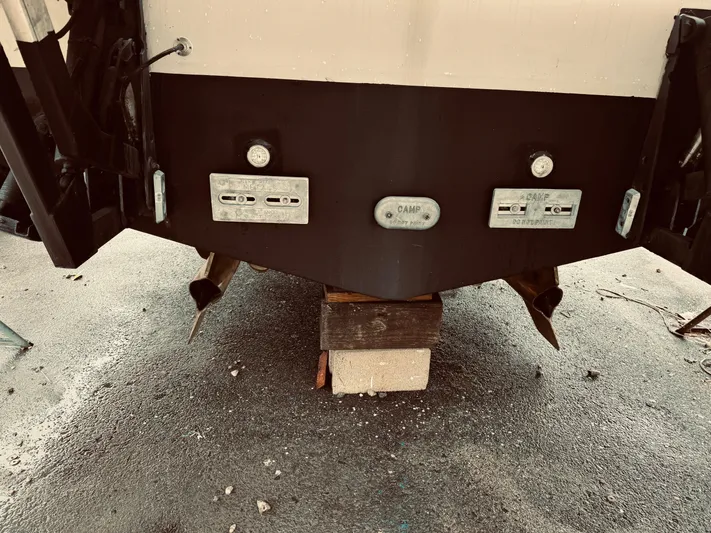  Yacht Photos Pics Rear view of a 2009 Azimut Atlantis 50 yacht on a block.