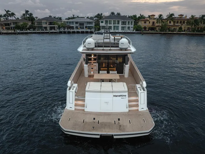  Yacht Photos Pics 2022 Pardo Yachts E60 luxury yacht on water, rear view with elegant design.