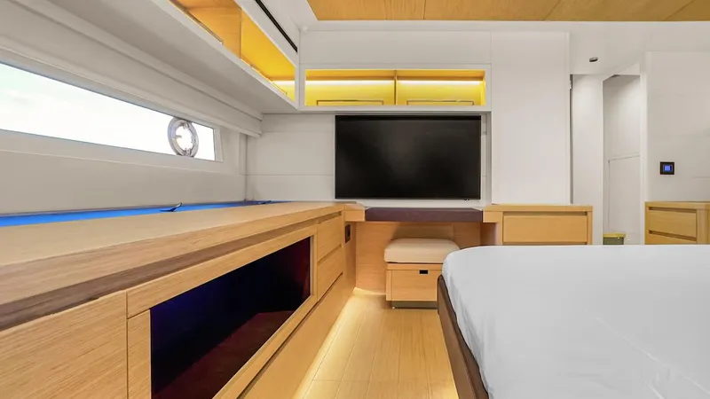  Yacht Photos Pics Luxurious interior of 2022 Pardo Yachts E60 with modern furnishings and sleek design.