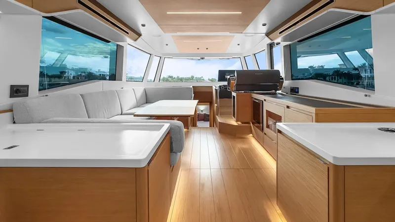 Yacht Photos Pics Luxurious interior of 2022 Pardo Yachts E60 with modern design and spacious layout.