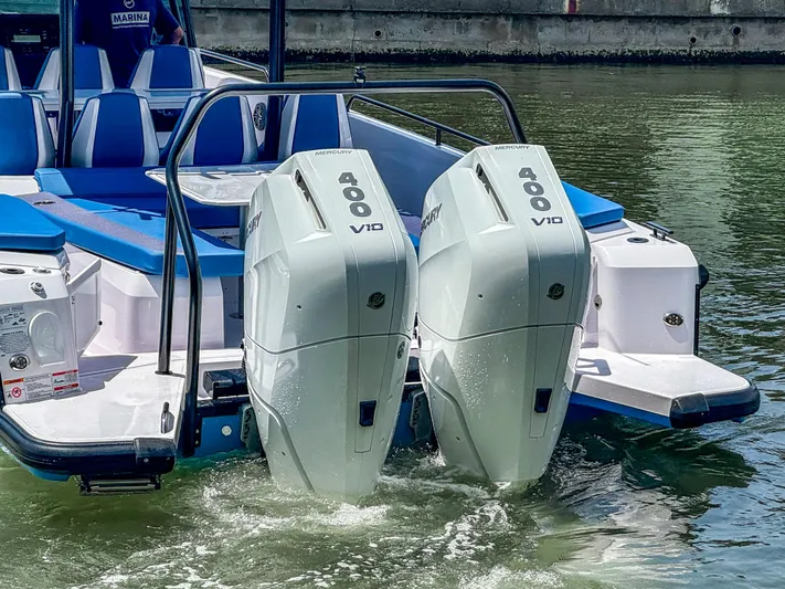  Yacht Photos Pics 2025 Axopar 37 Sun Top BRABUS Trim with dual Mercury 400 V10 engines.