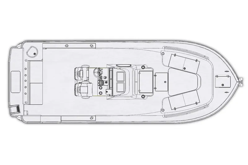  Yacht Photos Pics Manufacturer Provided Image: Top view schematic of a 2025 Sea Born LX26 Center Console boat layout.