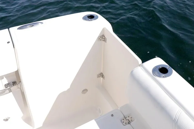  Yacht Photos Pics Manufacturer Provided Image: 2025 Sea Born LX26 Center Console boat interior detail with rod holders.