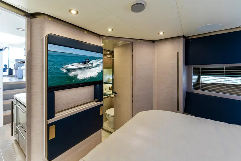  Yacht Photos Pics Luxurious interior of 2024 Uniesse Exuma HTC5p yacht with modern amenities.