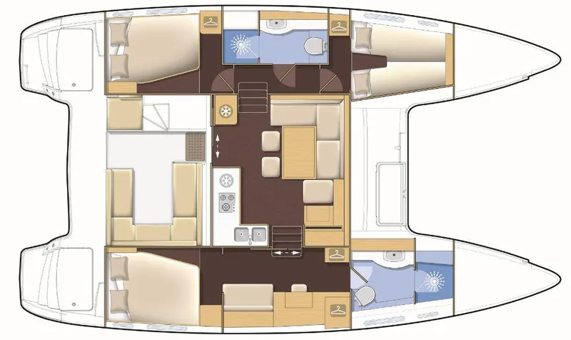 Lucy In The Sky Yacht Photos Pics Manufacturer Provided Image: Lagoon 400 S2 3 Cabin 2 Bathroom Layout Plan