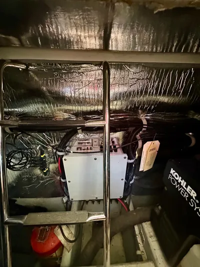  Yacht Photos Pics Engine room of a 2005 Doral Boca Grande boat with Kohler power system.