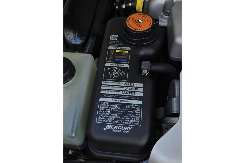 Famous Sport Boat Vibe Yacht Photos Pics Engine compartment of 2016 Formula 330 Crossover Bowrider with Mercury MerCruiser specifications.