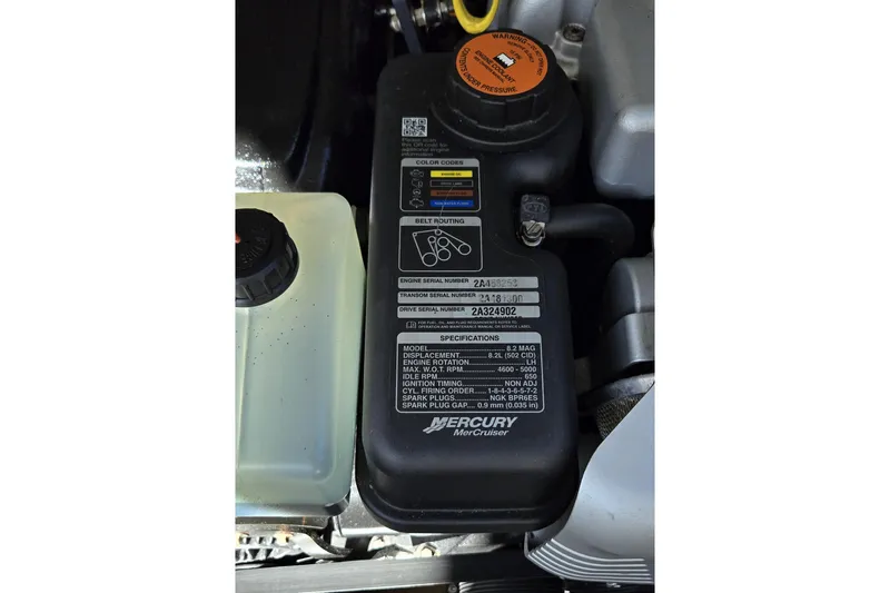 Famous Sport Boat Vibe Yacht Photos Pics Engine compartment of 2016 Formula 330 Crossover Bowrider with Mercury MerCruiser specifications.