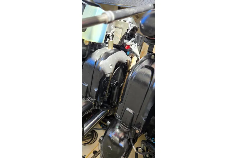 Famous Sport Boat Vibe Yacht Photos Pics Engine components of a 2016 Formula 330 Crossover Bowrider boat.