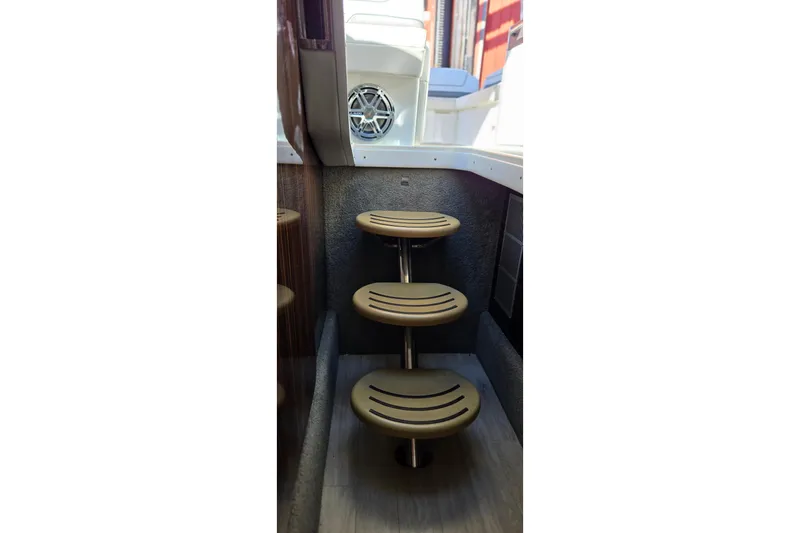 Famous Sport Boat Vibe Yacht Photos Pics 2016 Formula 330 Crossover Bowrider interior steps with modern design and sleek finish.