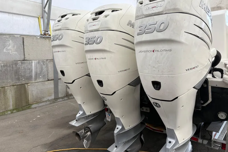 Amy Yacht Photos Pics Triple Mercury Verado 350 engines on a 2018 Boston Whaler 245 Conquest boat.