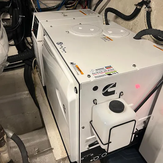  Yacht Photos Pics Engine room of 2007 Apreamare 65 yacht featuring Cummins generator.