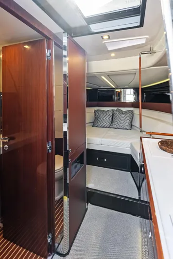 La Ruta Yacht Photos Pics Interior of 2017 Riva Rivamare yacht with modern design and cozy bedroom.