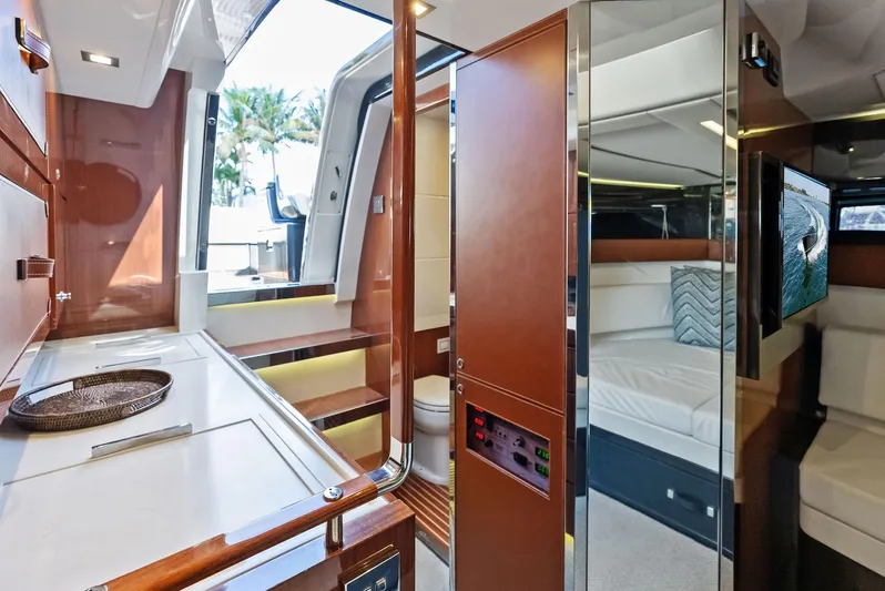 La Ruta Yacht Photos Pics Luxurious interior of 2017 Riva Rivamare yacht with modern amenities and elegant design.