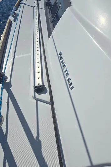 Sognare Yacht Photos Pics Beneteau Oceanis 40 sailboat deck, 2011 model, featuring sleek design and branding.