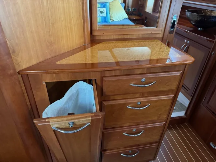Its A Blast Yacht Photos Pics Wooden cabinetry with drawers in 2010 Sabre 52 Salon Express yacht interior.