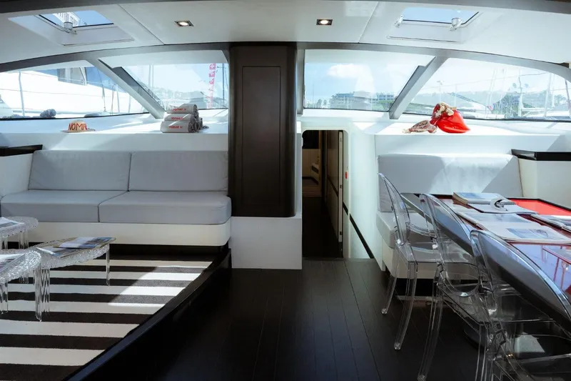 Nomad IV Yacht Photos Pics Bright saloon
