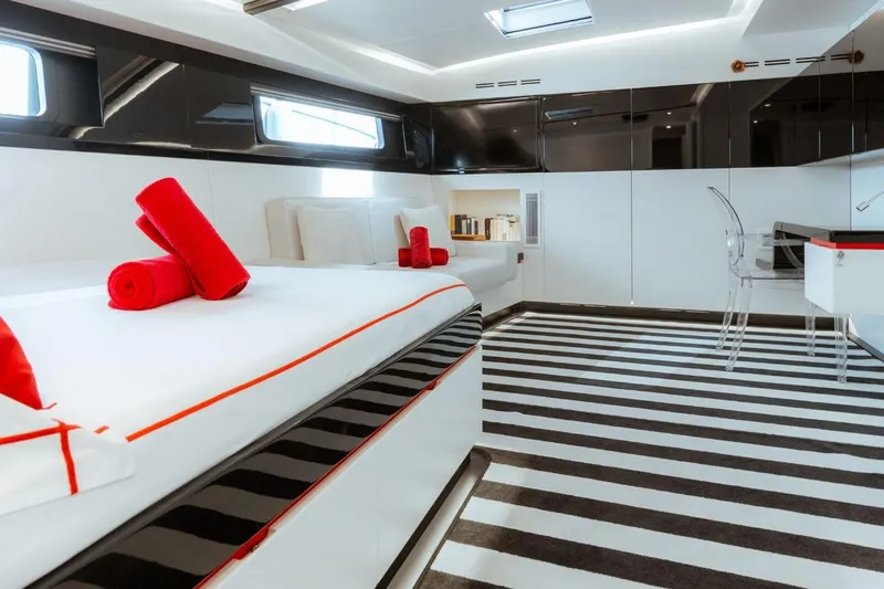 Nomad IV Yacht Photos Pics Owner’s cabin – wide view