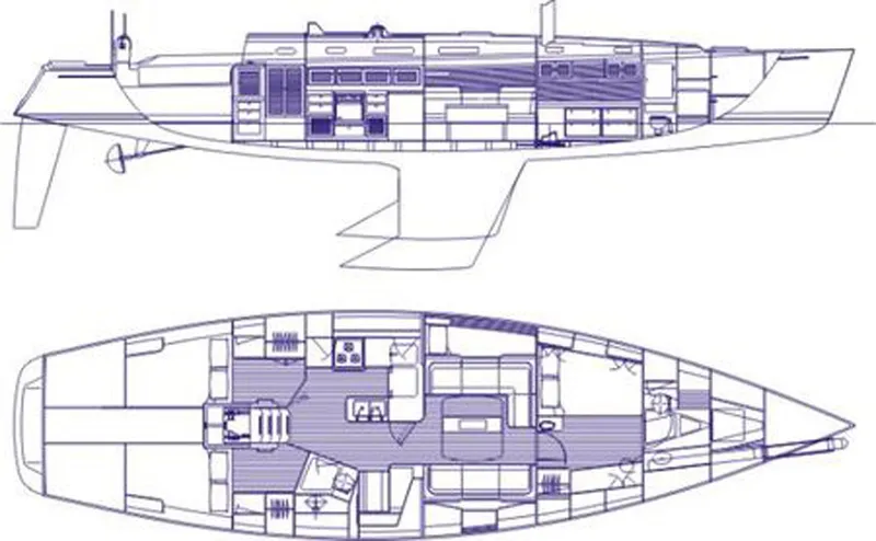 Condor Yacht Photos Pics Blueprint of 1996 J Boats J/160 sailboat, showcasing interior layout and design details.