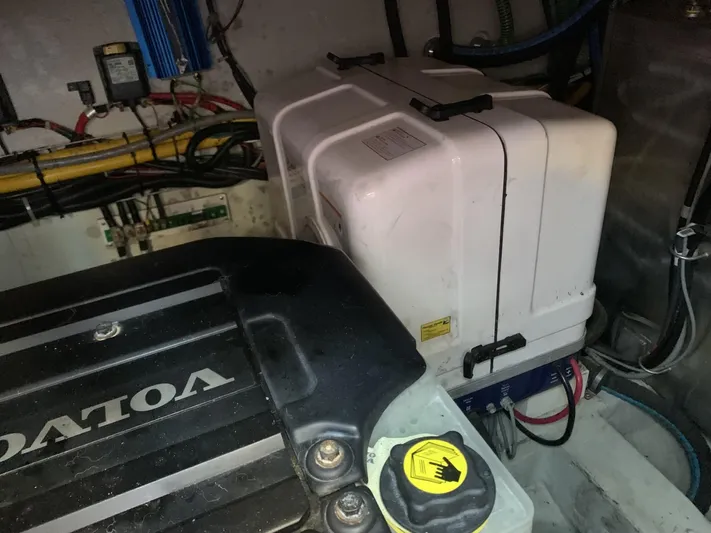  Yacht Photos Pics Engine compartment of 2015 Bavaria S36 Coupe with Volvo components and wiring.