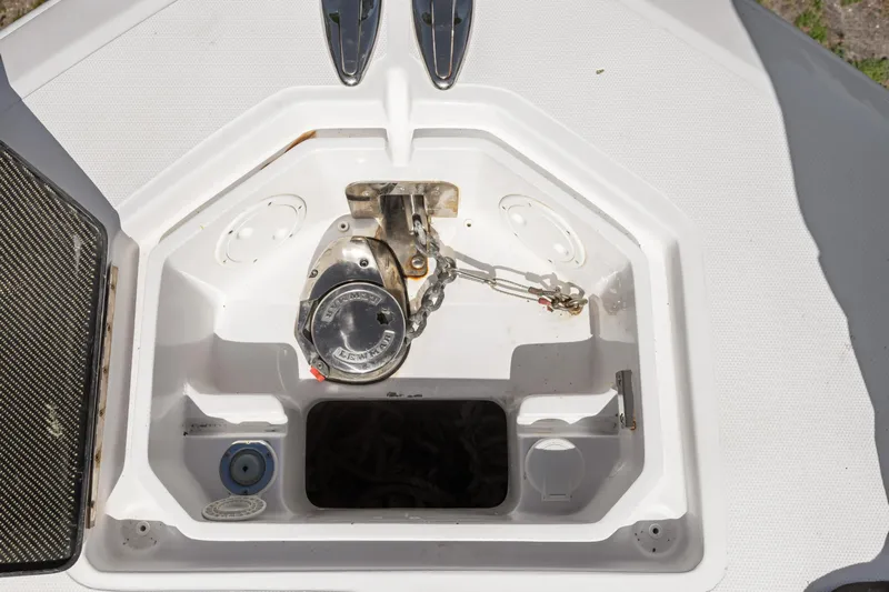  Yacht Photos Pics Anchor compartment of 2016 SeaHunter 41 Tournament with winch.