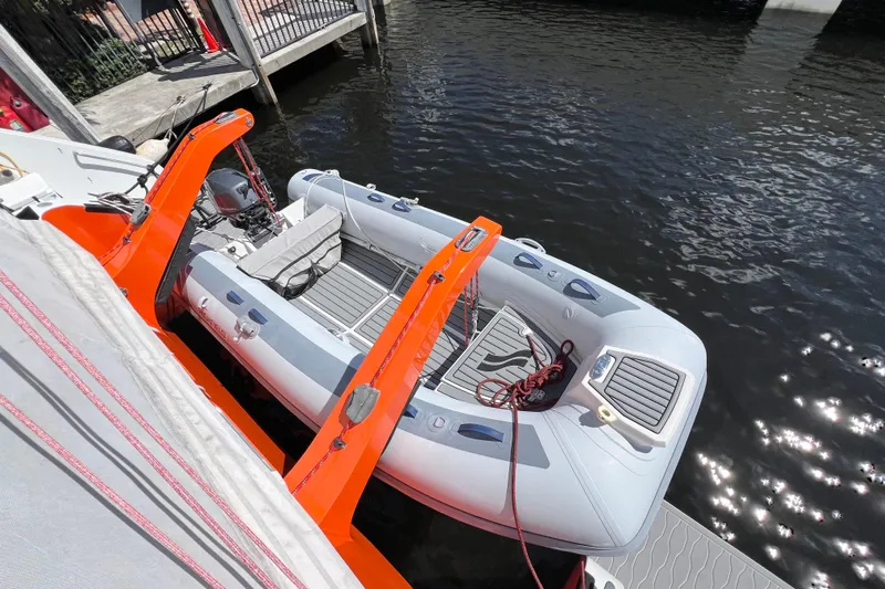 Ke'ala Yacht Photos Pics Inflatable boat Balance 482, 2021 model, docked on calm water.