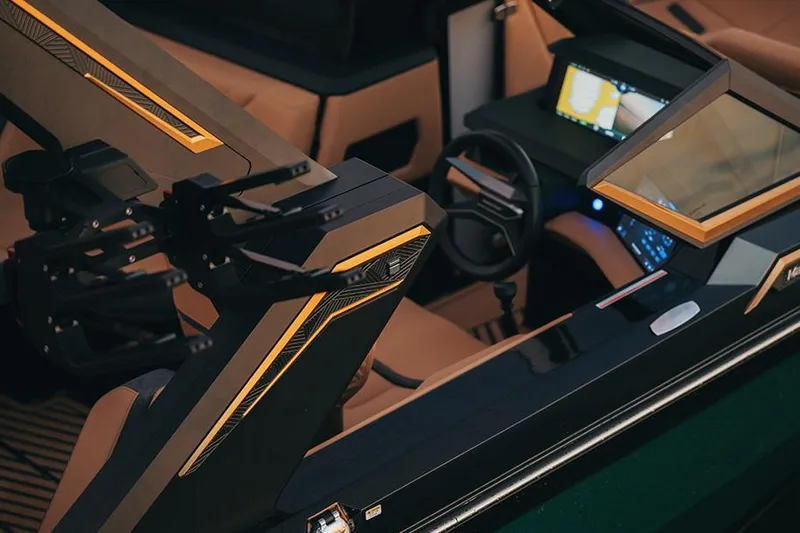  Yacht Photos Pics Manufacturer Provided Image: 2025 MasterCraft XStar 23 interior with advanced dashboard and sleek design.