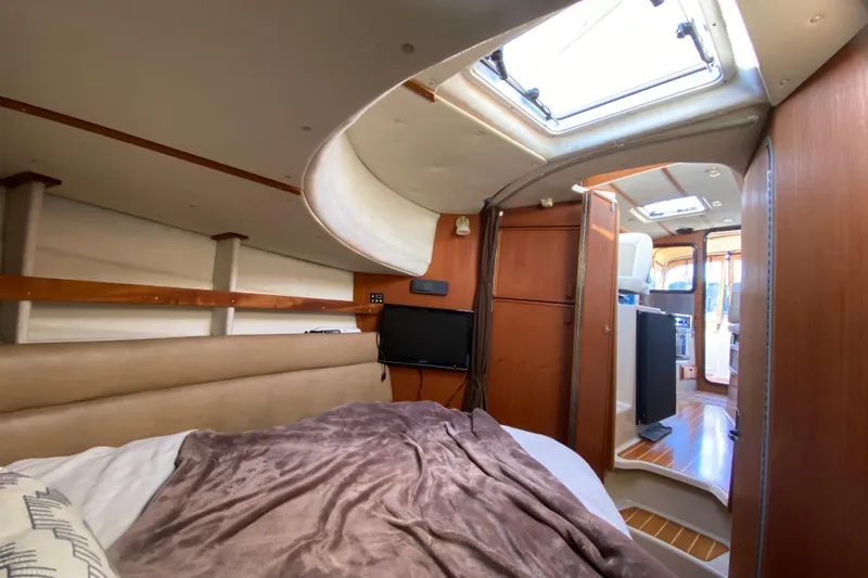 Belle Journee Yacht Photos Pics Interior of 2013 Ranger Tugs R-29 S boat, featuring cozy cabin and modern amenities.