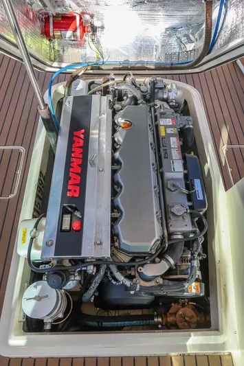Amar Yacht Photos Pics Yanmar engine in a 2004 Hinckley Talaria 29 Runabout, showcasing detailed mechanical components.