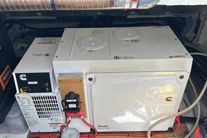 Cest La Vie Yacht Photos Pics Onan Marine QD generator in a 2022 Lagoon SIXTY 7 yacht engine room.