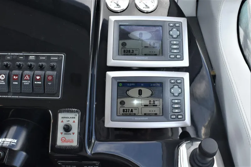  Yacht Photos Pics Control panel of a 2019 Silverton 41 Sport Bridge yacht.