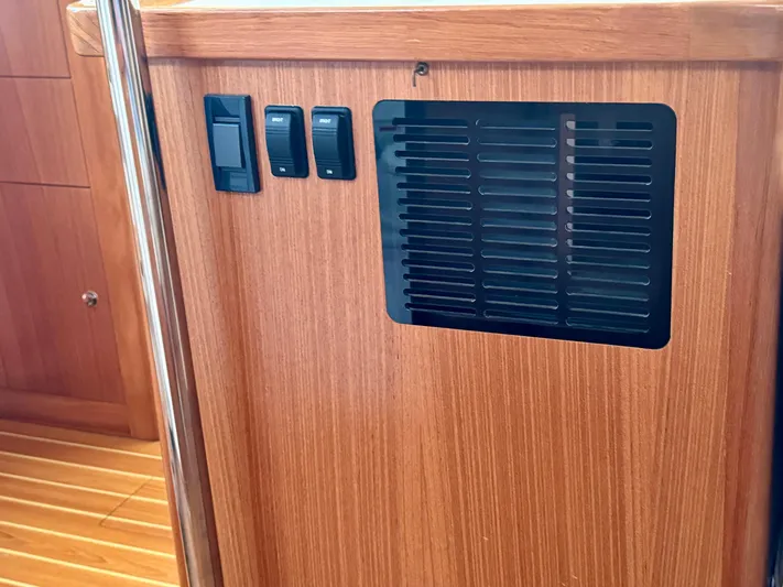 Amelie Yacht Photos Pics Overhead Light Controls and Frig Vent