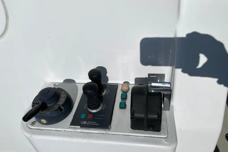 Nomad Yacht Photos Pics Control panel of a 2003 Northern Marine 57 Raised Pilothouse yacht.