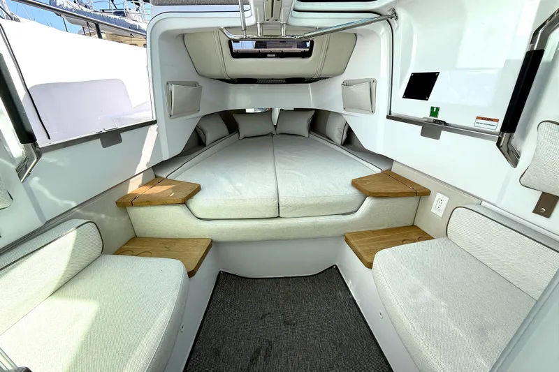  Yacht Photos Pics Luxurious interior of 2025 Axopar 37 XC CROSS CABIN with comfortable seating and modern design.