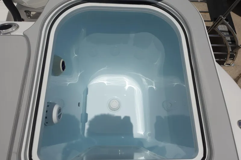  Yacht Photos Pics Livewell on 2025 Sea Fox 328 Commander boat, featuring a clean, spacious interior.