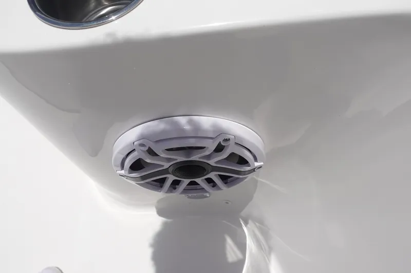  Yacht Photos Pics Speaker on 2025 Sea Fox 328 Commander boat, white surface detail.