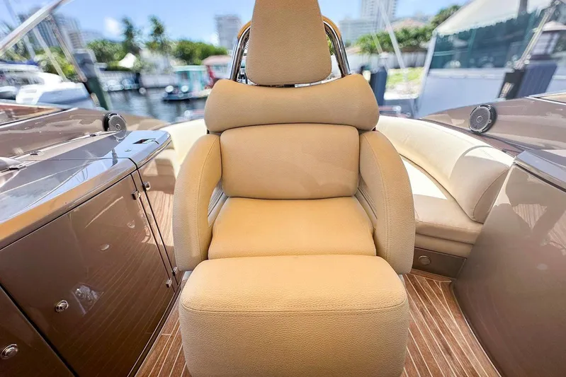  Yacht Photos Pics Luxurious seating on a 2005 Riva RivaRama 44 yacht, featuring elegant beige upholstery.