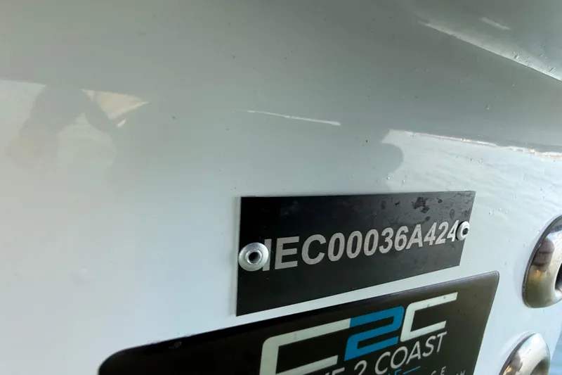  Yacht Photos Pics 2024 East Cape 25 Hybrid boat identification plate with serial number EC00036A424.