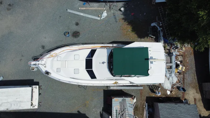 Amities Yacht Photos Pics Aerial view of 1998 Mainship 47 Motor Yacht on dry dock.