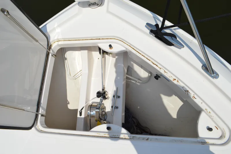  Yacht Photos Pics 2019 Tiara Yachts C39 Coupe anchor locker with open hatch.