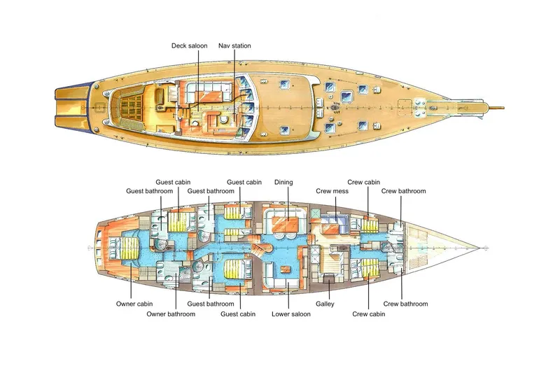 Alme Sol Yacht Photos Pics Deck & interior layout
