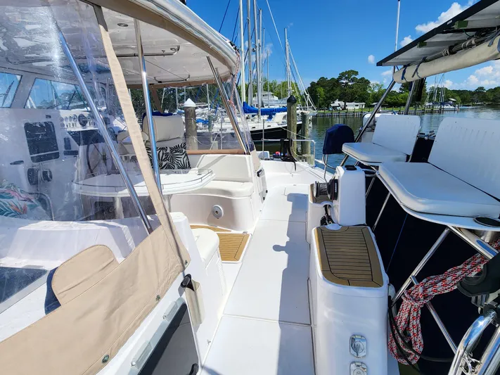 Frolic Yacht Photos Pics Luxurious 2014 Antares 44i yacht interior with spacious seating and modern amenities.
