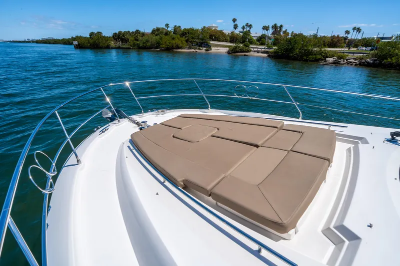  Yacht Photos Pics Prestige 500 Fly 2012 yacht with sunbathing area, cruising on calm waters.