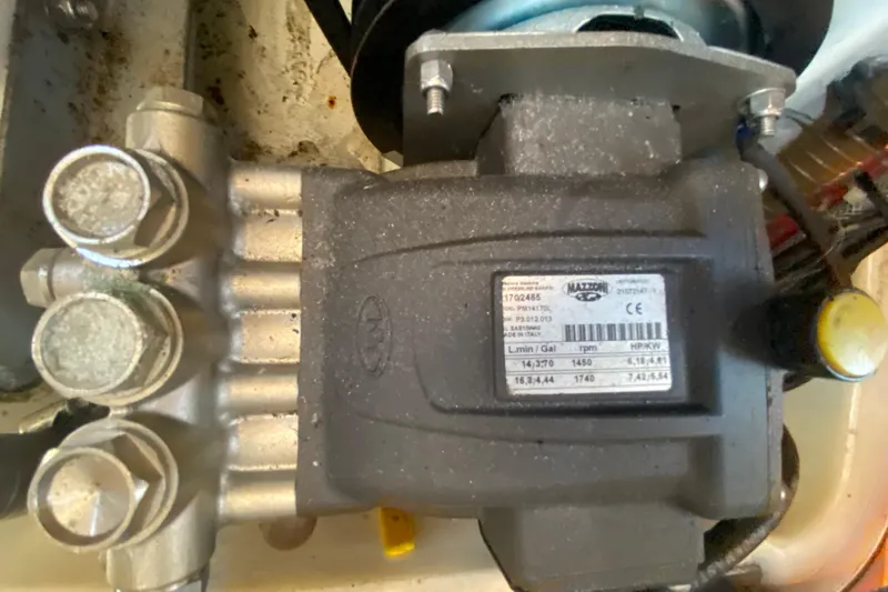  Yacht Photos Pics Engine component of a 2002 Jeanneau Sun Odyssey 40 sailboat, featuring a Mazzoni pump.